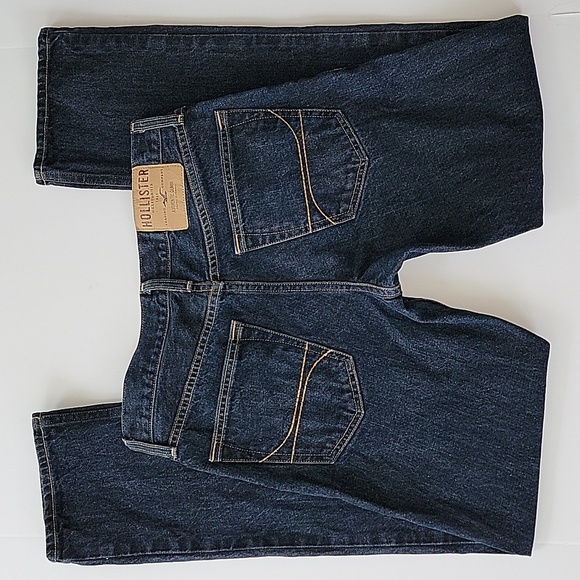 Hollister Slim Straight Blue Jeans Denim Pants Medium Wash Button Fly Pockets 30 - Picture 3 of 12